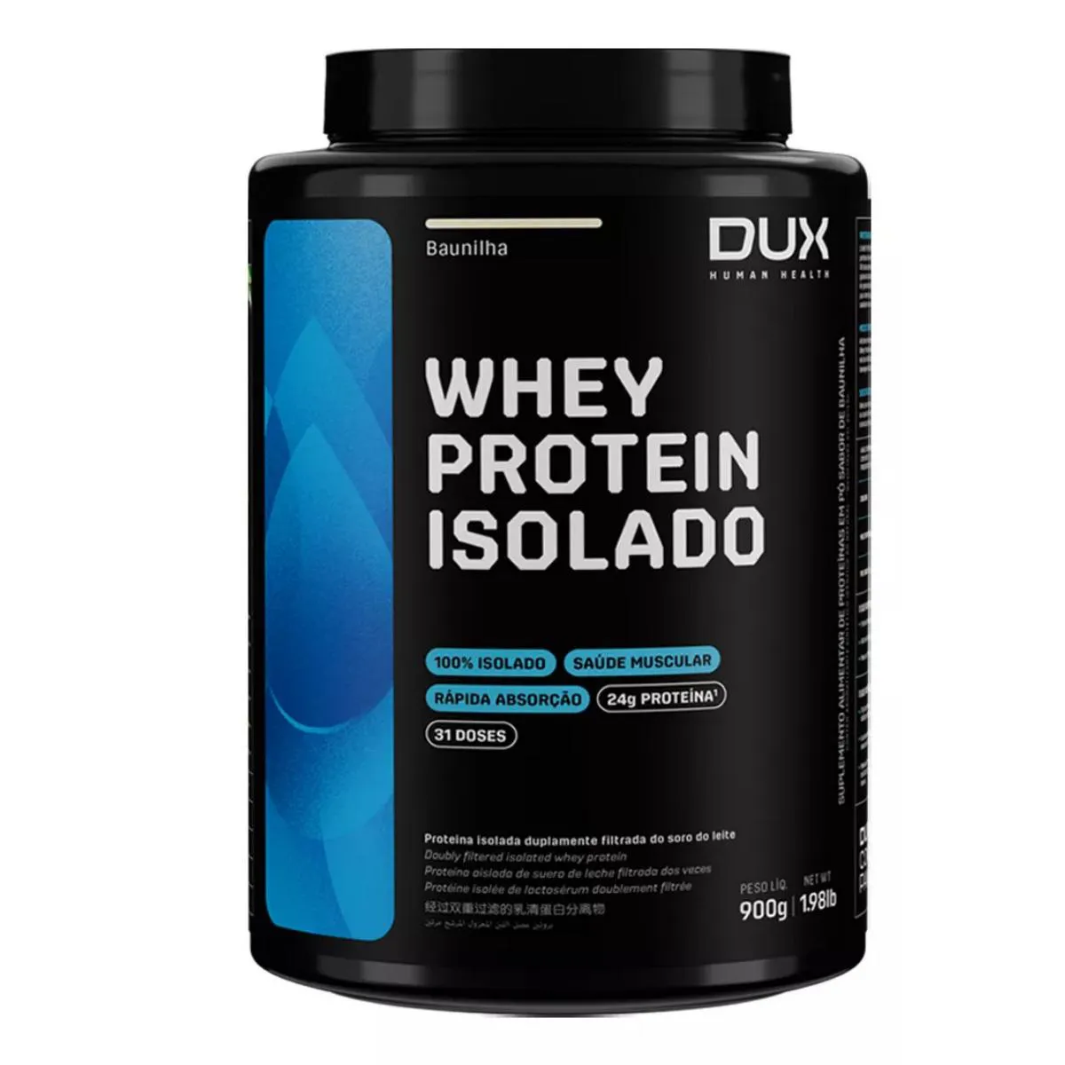WHEY PROTEIN ISOLADO DUX 900G - BAUNILHA