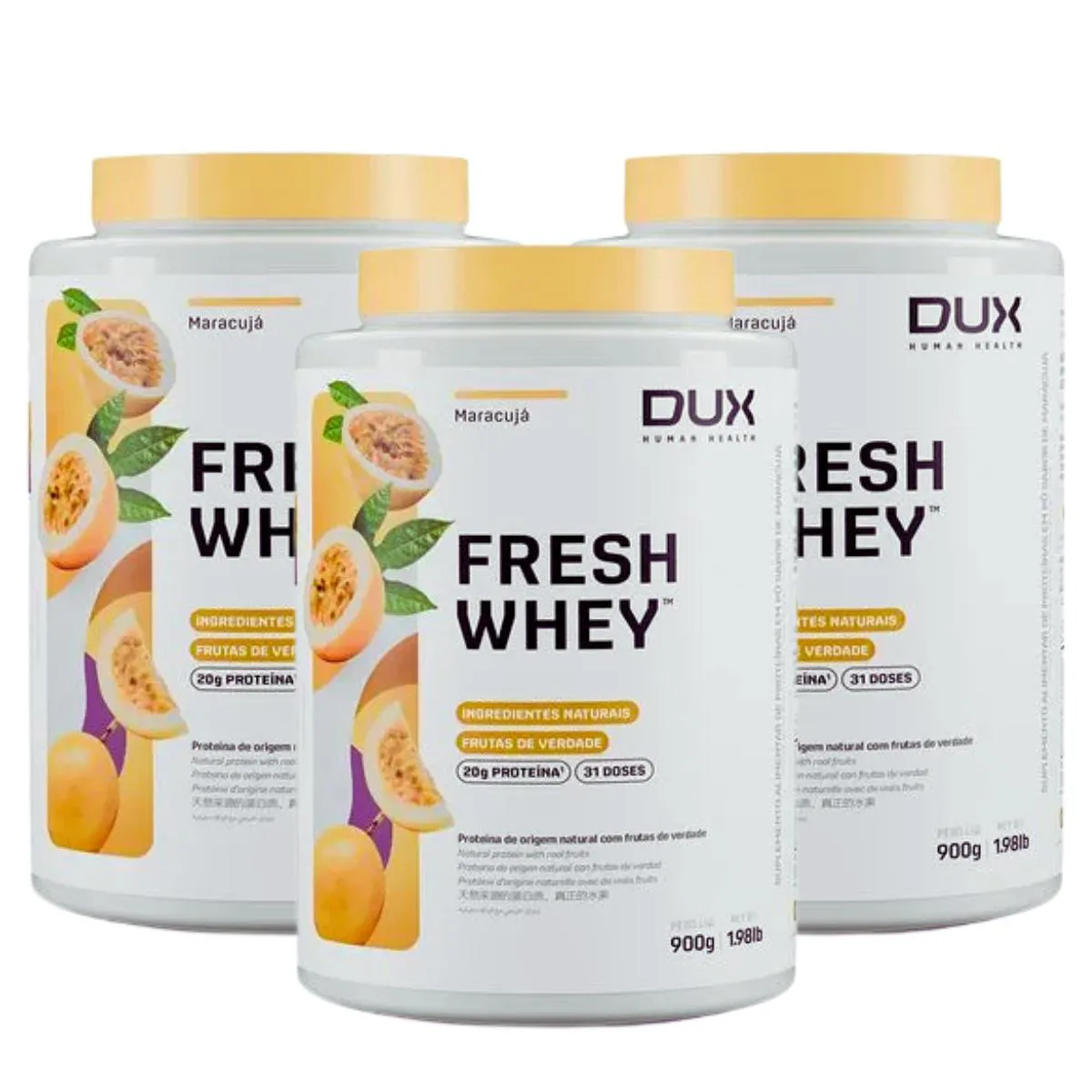 3X WHEY PROTEIN FRESH WHEY DUX 900G - MARACUJá Maracuja