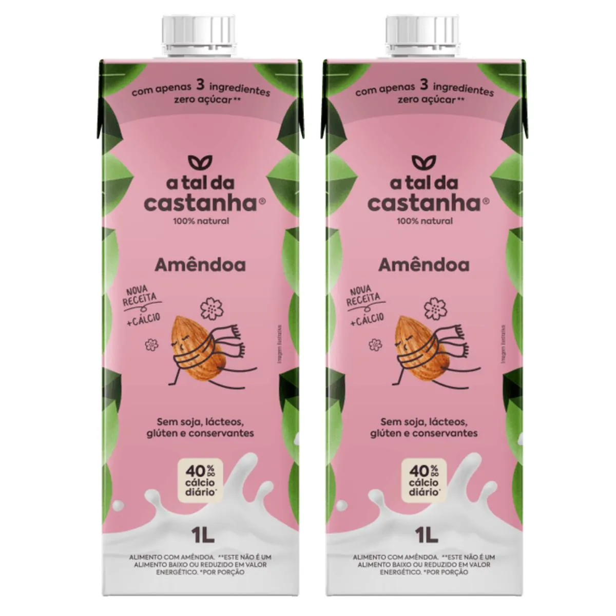 2X BEBIDA VEGETAL AMêNDOA A TAL DA CASTANHA 1 LITRO