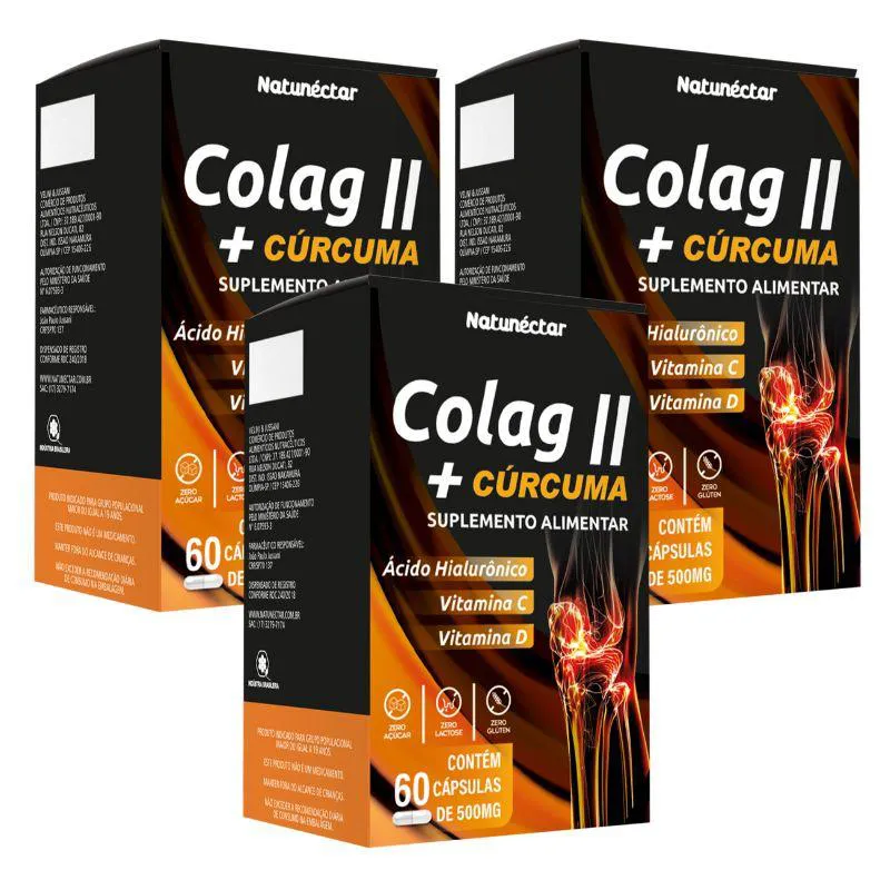 KIT COLAG II + CúRCUMA NATUNéCTAR 500MG – 3 UNID (180 CáPSULAS)