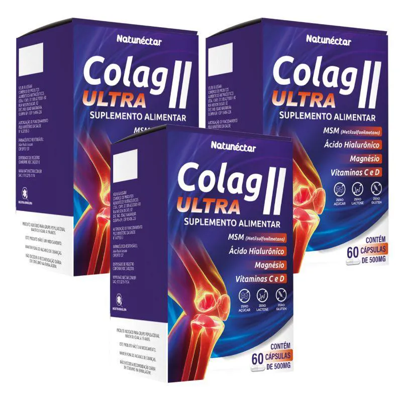 KIT COLAG II ULTRA NATUNECTAR 500MG – 3 UNID (180 CáPSULAS)
