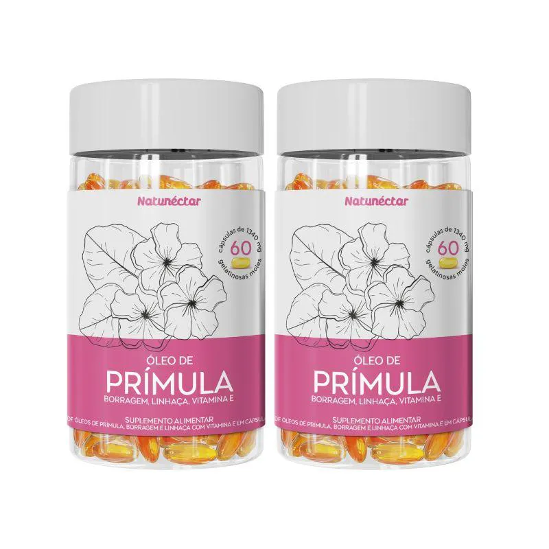 KIT ÓLEO DE PRíMULA SUPLEMENTO ALIMENTAR NATUNECTAR 1350MG – 2 UNID (120 CáPSULAS)