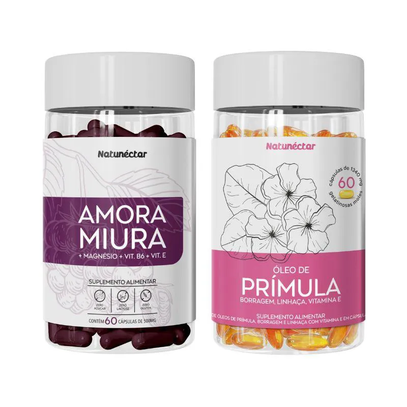 KIT AMORA MIúRA + ÓLEO DE PRíMULA – 120 CáPSULAS