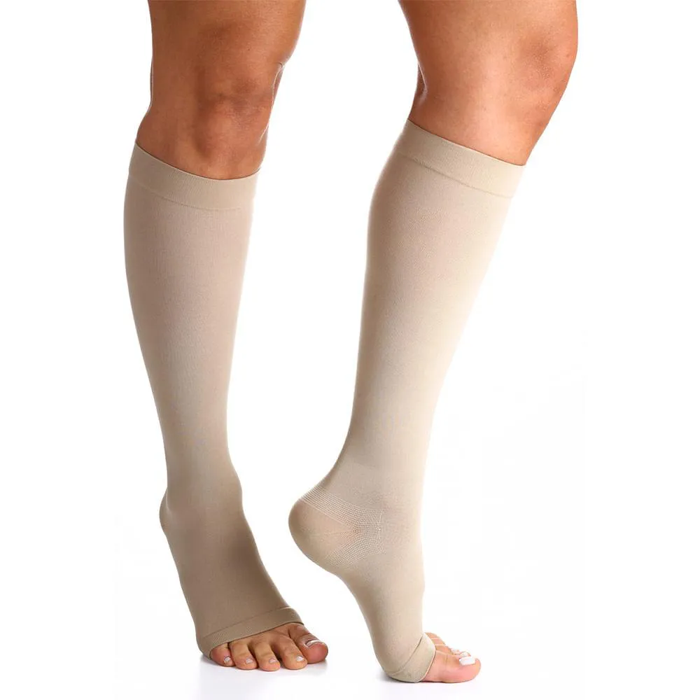 MEIA 3/4 SELECT COMFORT PREMIUM SIGVARIS - 20-30MMHG - NATURAL - ABERTA - P1