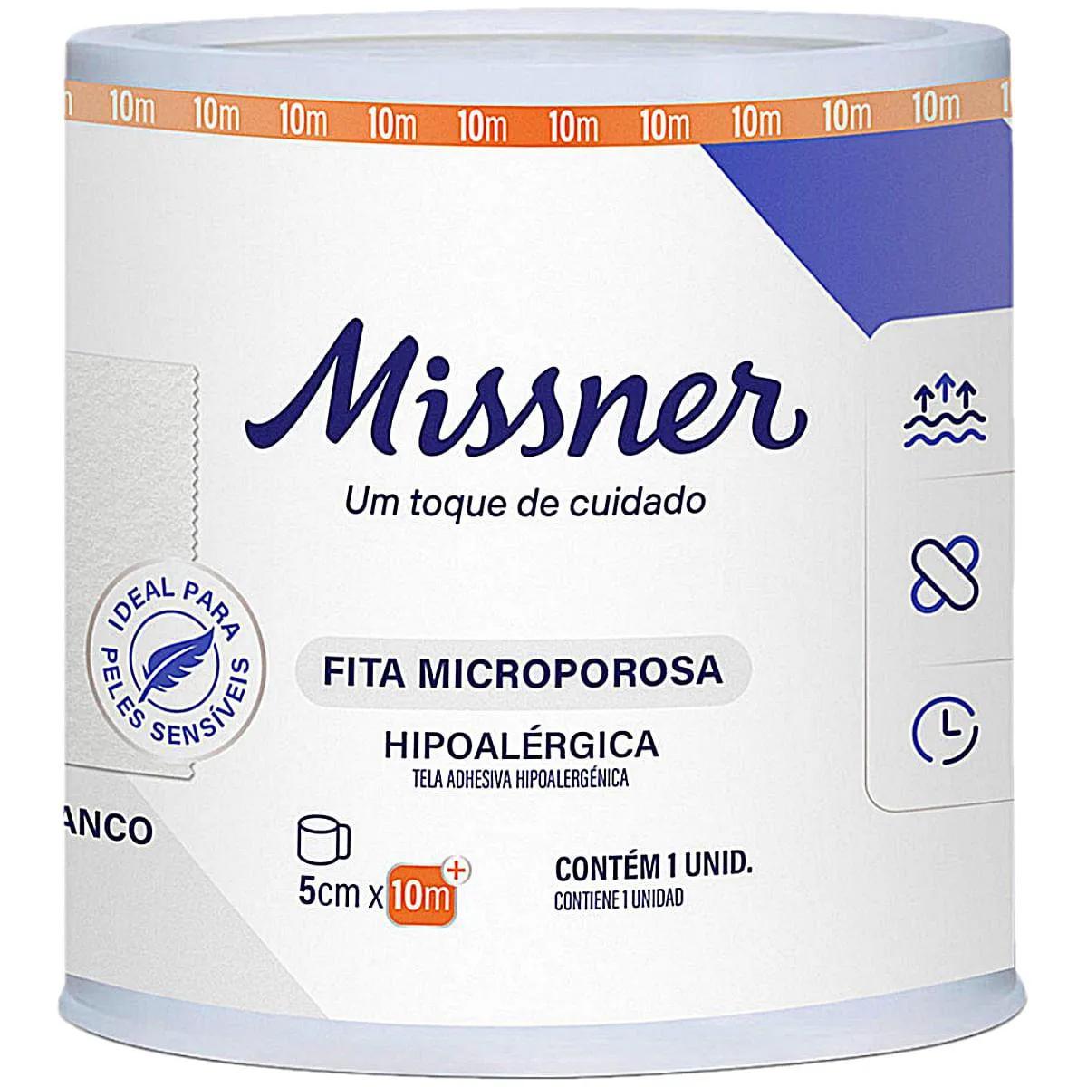 FITA MICROPOROSA MISSNER - BRANCO - 5CM X 10M