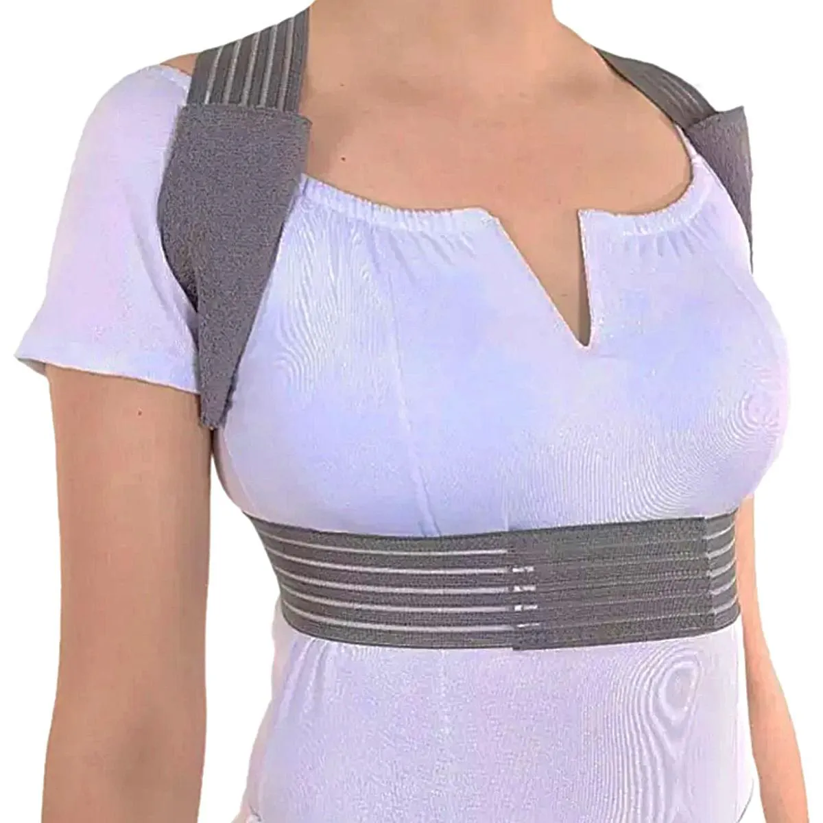 CORRETOR POSTURAL ELáSTICO CHANTAL EVOLUTION - CINZA - TAMANHO G