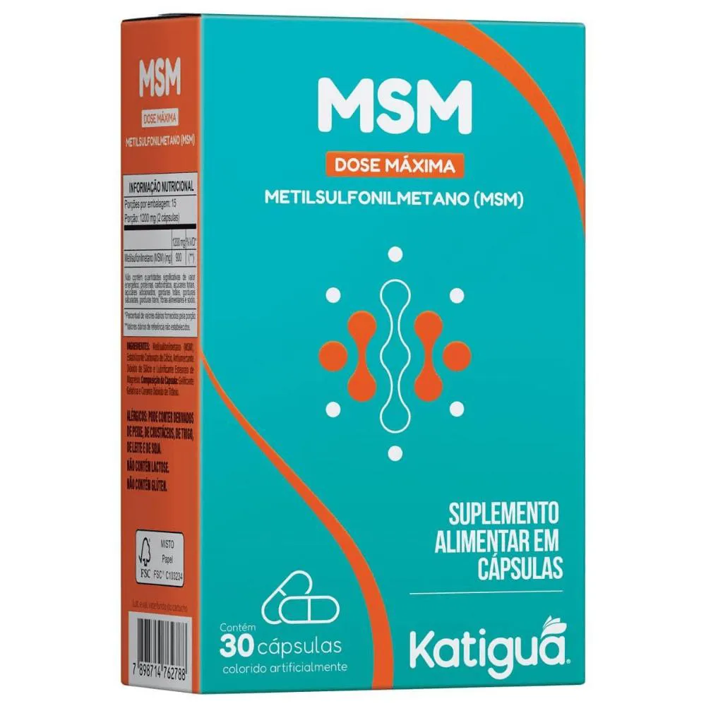MSM METILSULFONILMETANO DOSE MáXIMA C/30 CáPSULAS - KATIGUA
