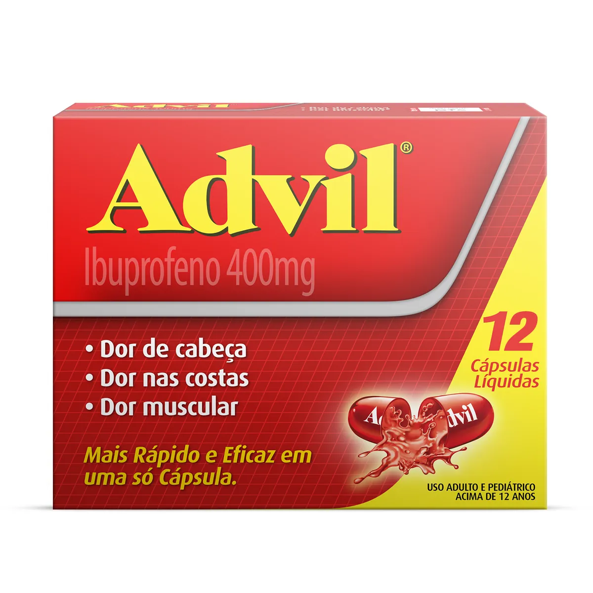 Advil Ibuprofeno 400mg 12 cápsulas