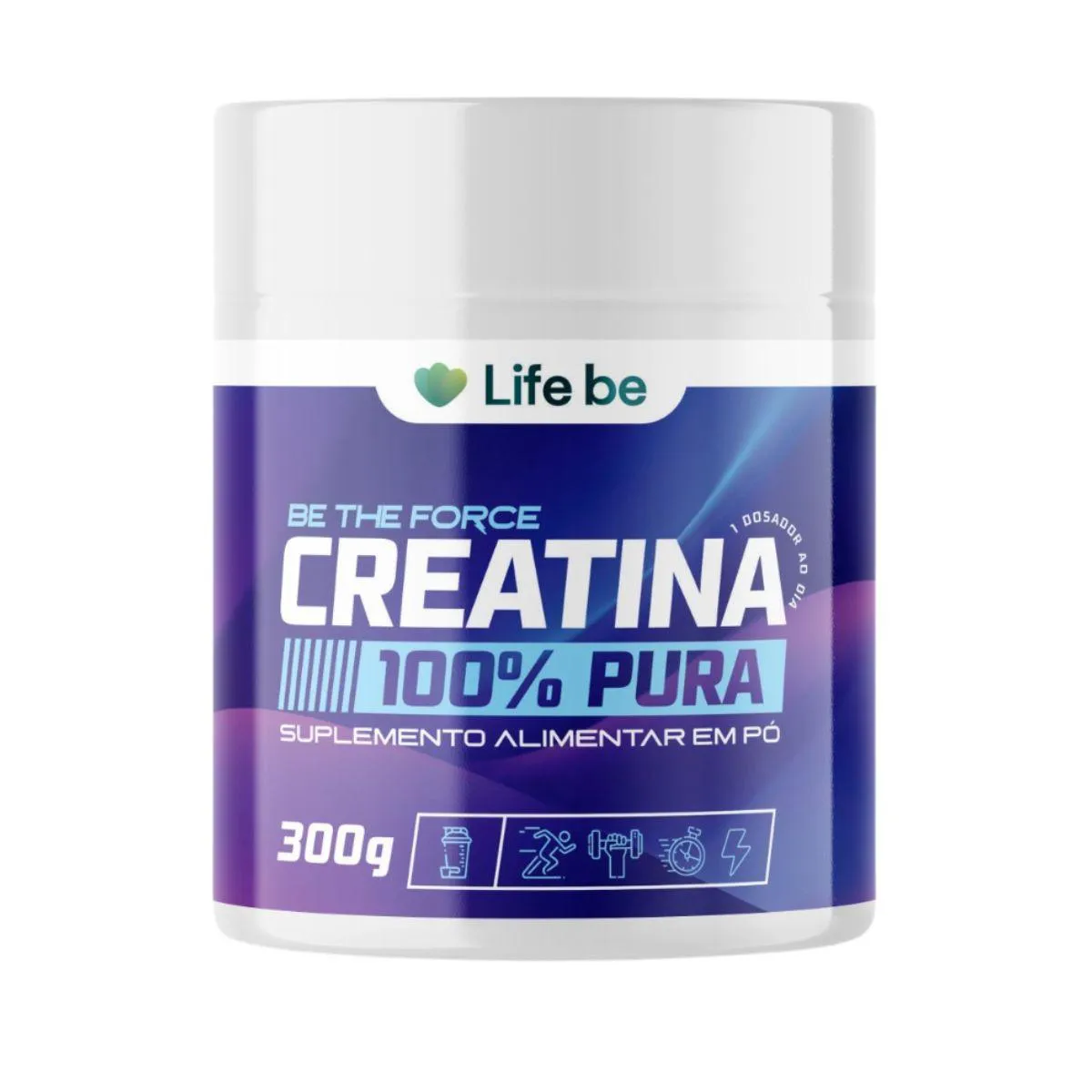 CREATINA MONOHIDRATADA 100% PURA LIFE BE SEM SABOR 300G
