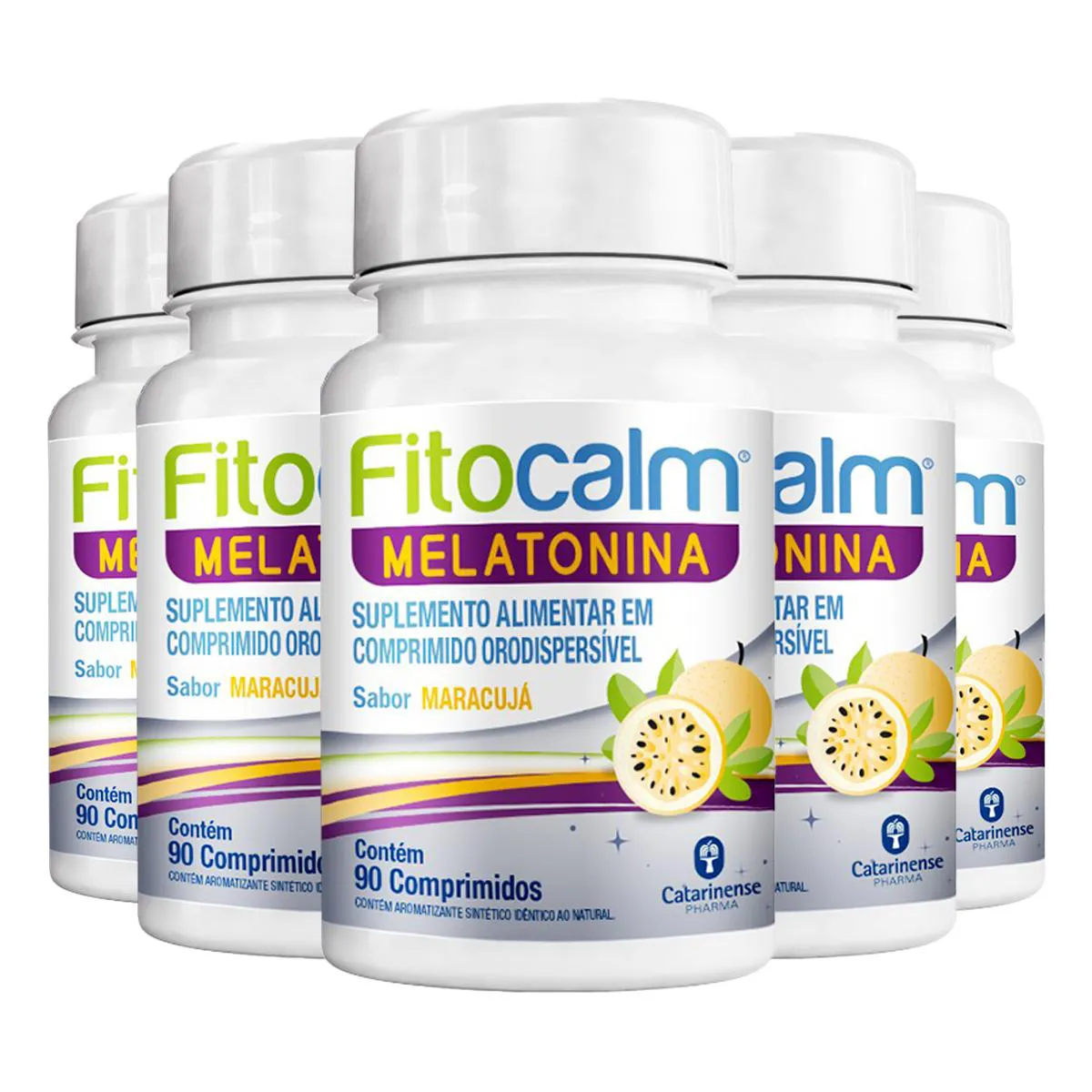 KIT 5 FITOCALM MELATONINA CATARINENSE MARACUJá 90 CAPSULAS