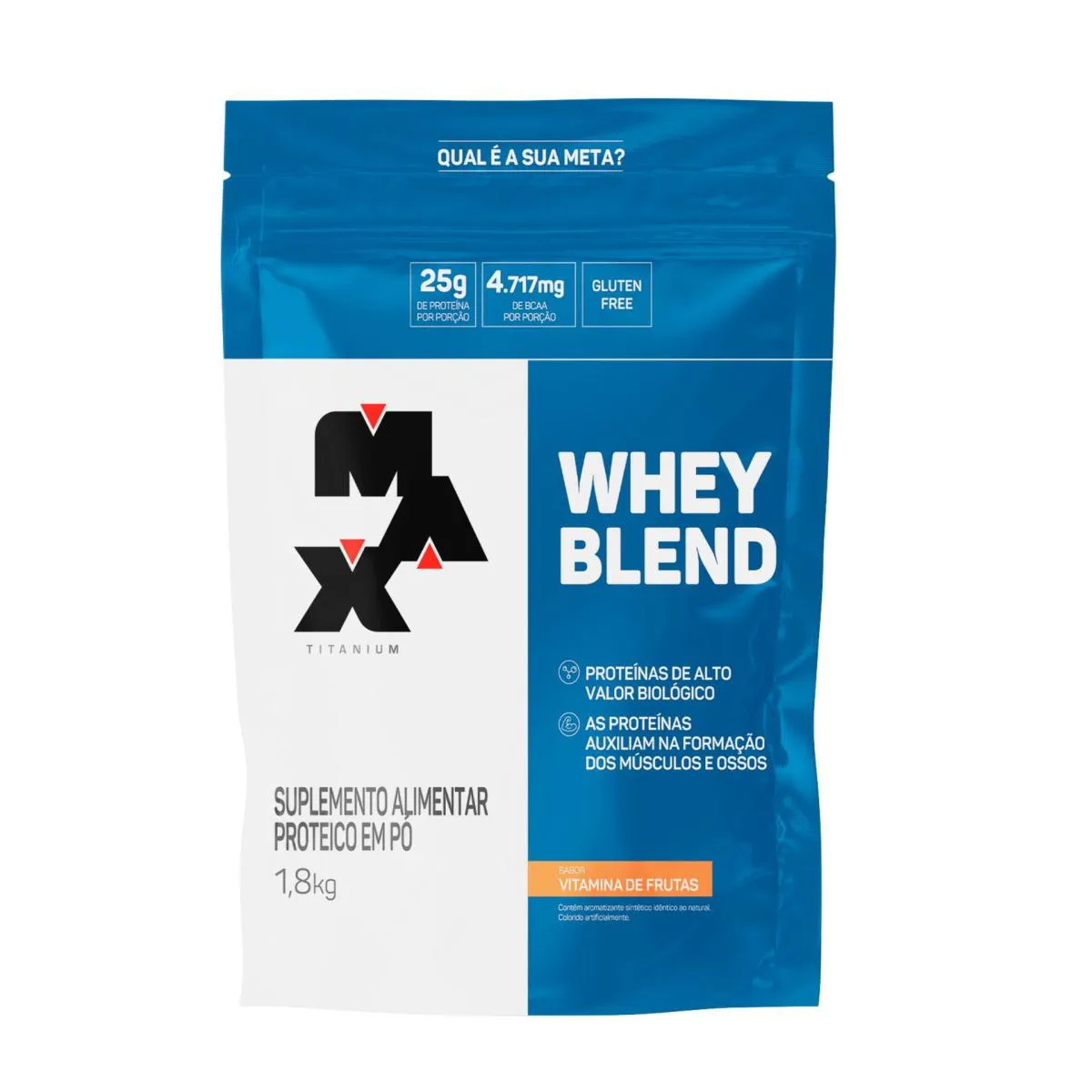 WHEY BLEND PROTEIN 1,8KG SABOR VITAMINA DE FRUTAS - MAX TITANIUM 18 KG