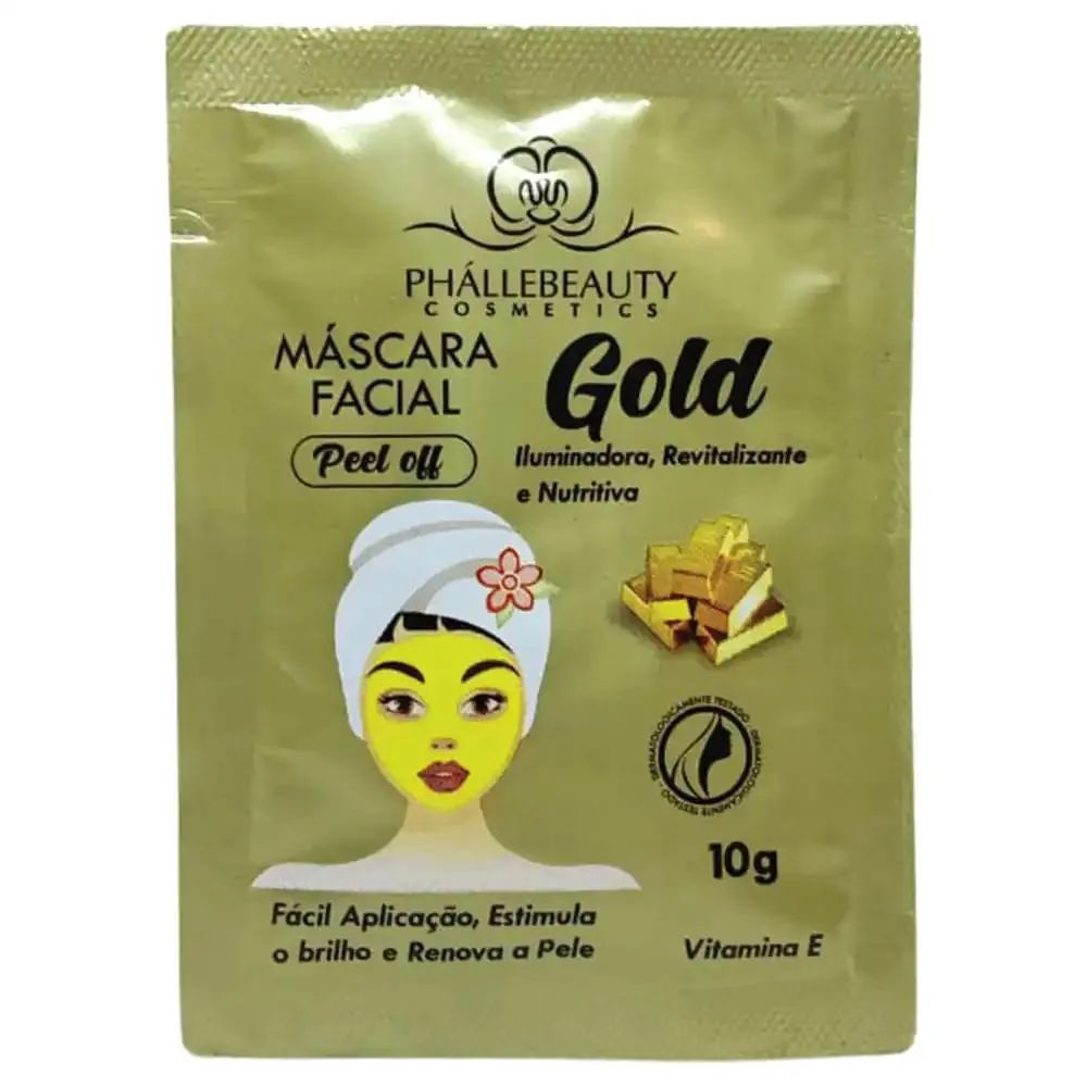 MáSCARA FACIAL SACHê GOLD PHALLEBEAUTY 10G