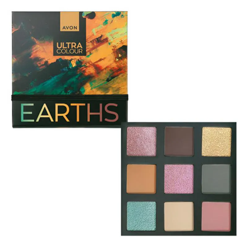 PALETA DE SOMBRAS EARTHS P/ OLHOS ULTRA COLOR 9 CORES 6,3G