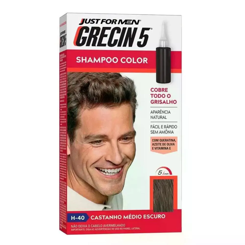 SHAMPOO TONALIZANTE CASTANHO MéDIO ESCURO GRECIN 5 60ML