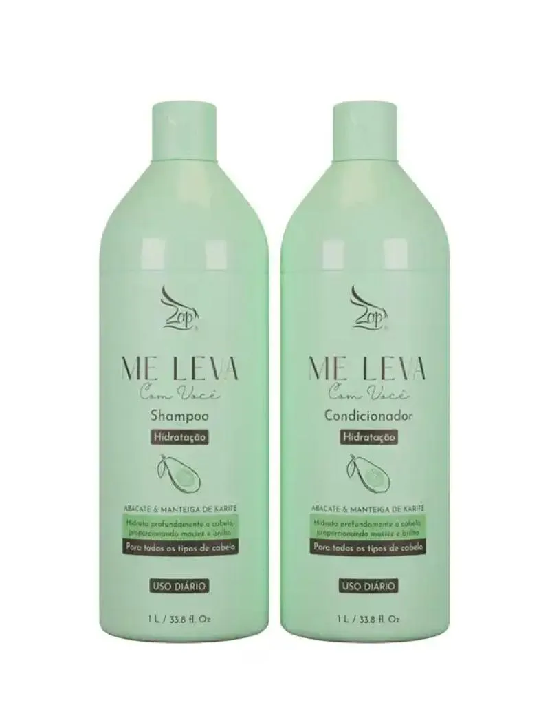 KIT SHAMPOO E CONDICIONADOR DE HIDRATAçãO DE ABACATE E MANTEIGA DE KAR