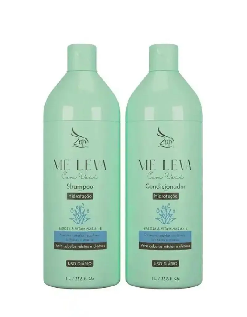 KIT SHAMPOO E CONDICIONADOR ME LEVA COM VOCê HIDRATAçãO BABOSA E VITA