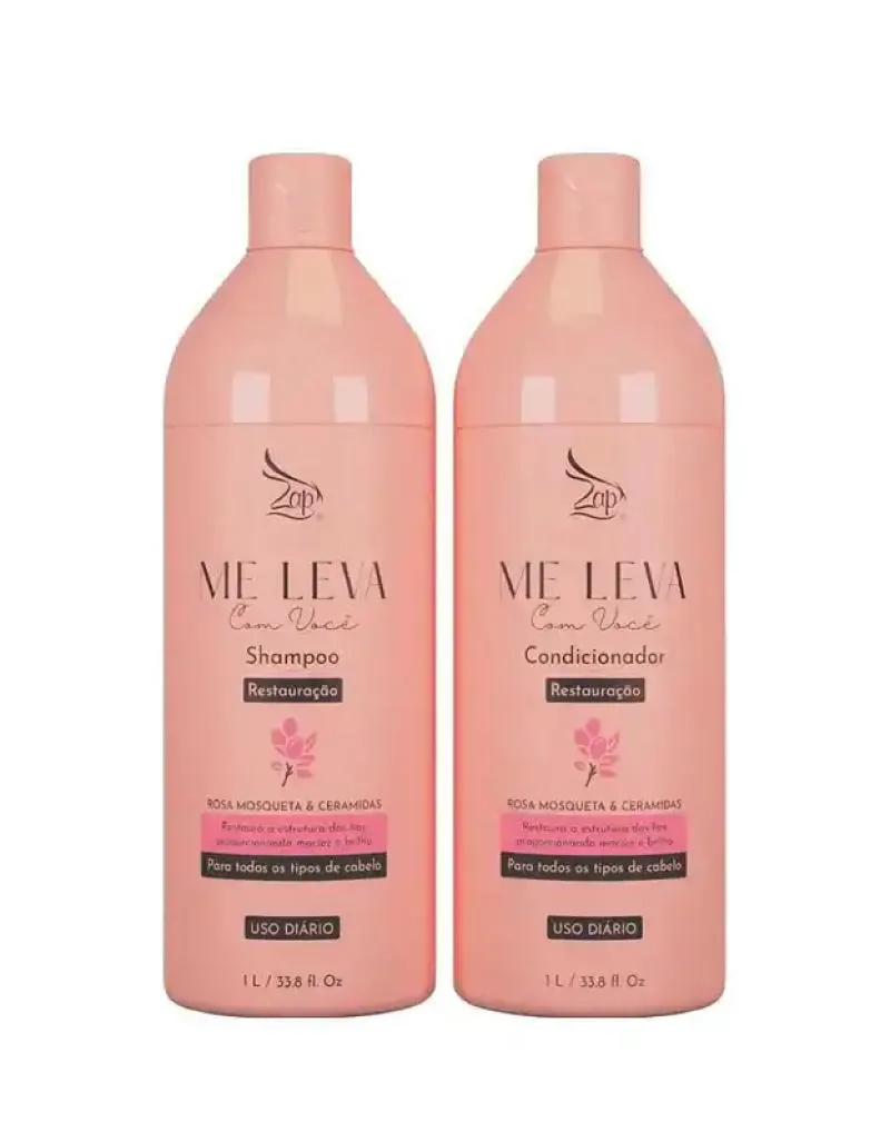 KIT SHAMPOO E CONDICIONADOR ROSA MOSQUETA &AMP; CERAMIDAS RESTAURAçãO ZAP