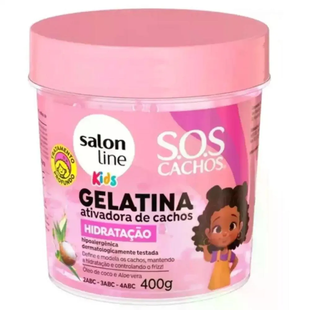 GELATINA ATIVADORA DE CACHOS SOS CACHOS KIDS HIDRATAçãO 400G