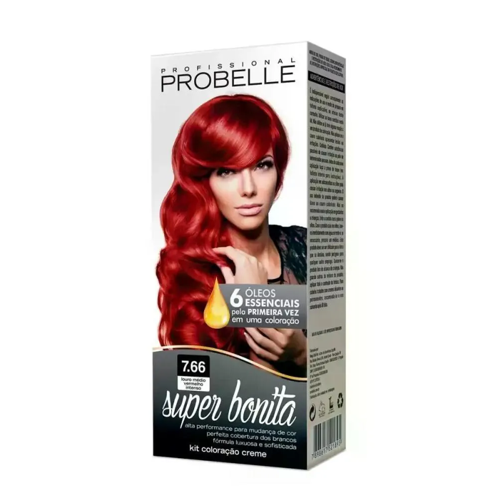 COLORAçãO  SUPER BONITA 7.66 LOIRO MéDIO VERMELHO INTENSO PROBELLE