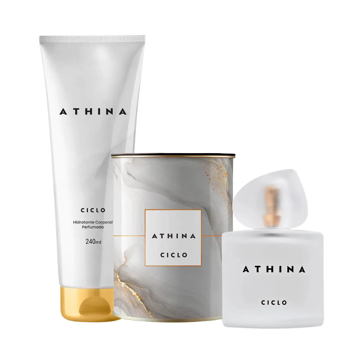KIT DEO COLôNIA 100ML LATA + CREME HIDRATANTE ATHINA CICLO COSMéTICOS