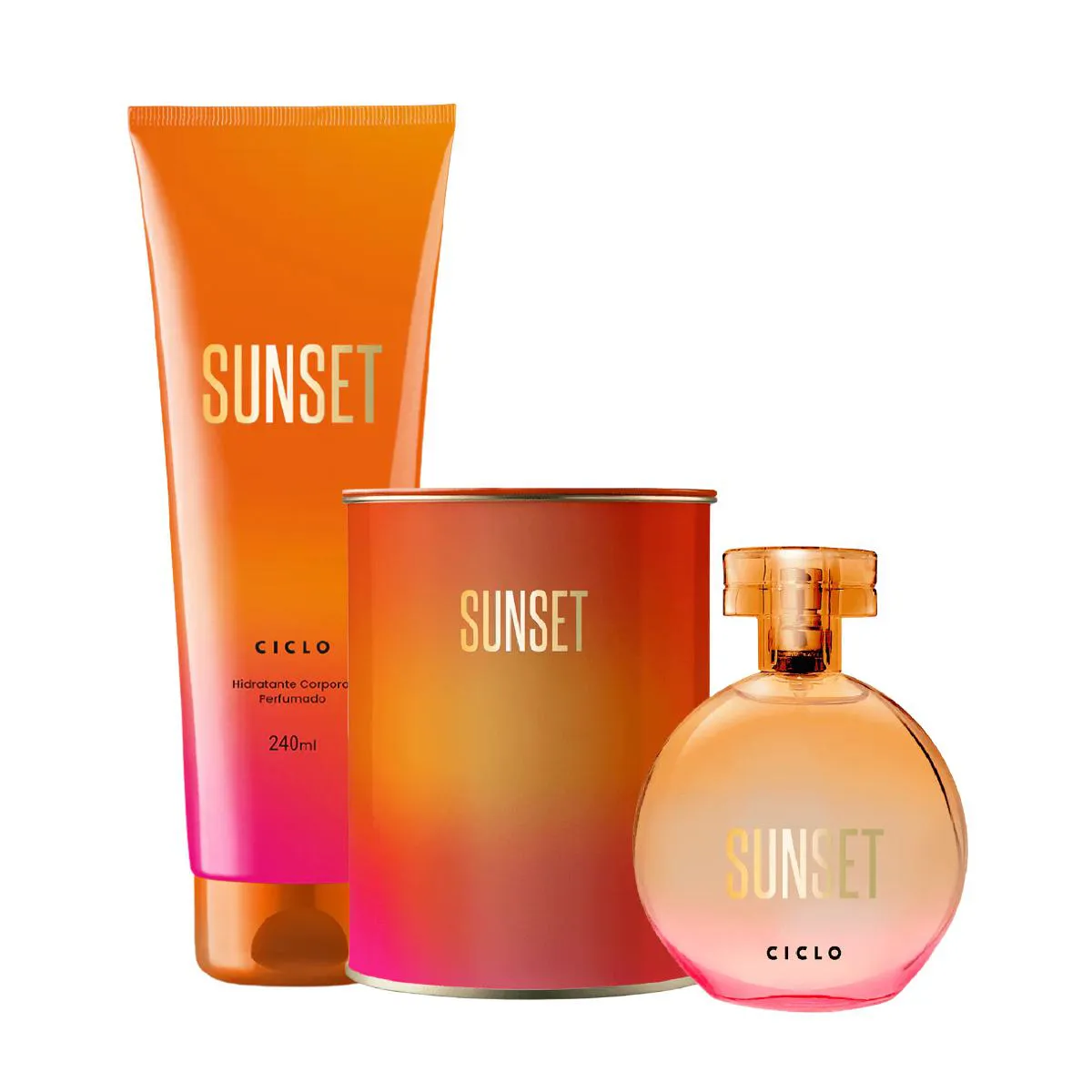 KIT DEO COLôNIA 100ML + CREME HIDRATANTE SUNSET CICLO COSMéTICOS