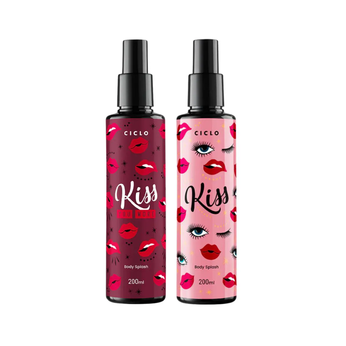KIT BODY SPLASH KISS + KISS YOU MORE 200ML CADA CICLO COSMéTICOS