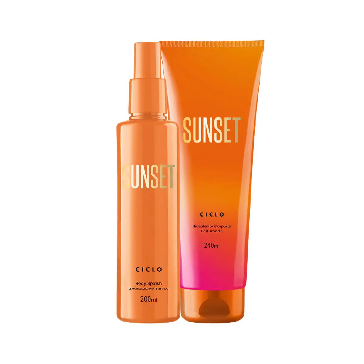 KIT BODY SPLASH + CREME HIDRATANTE SUNSET CICLO COSMéTICOS