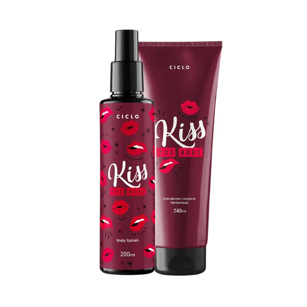 KIT BODY SPLASH + CREME HIDRATANTE KISS YOU MORE CICLO COSMéTICOS