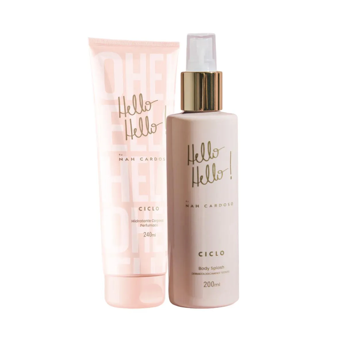 KIT BODY SPLASH + CREME HIDRATANTE HELLO HELLO CICLO COSMéTICOS