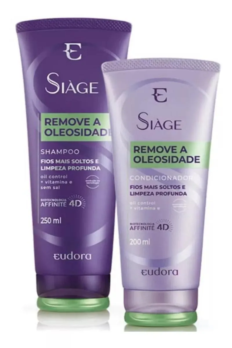 SIAGE REMOVE A OLEOSIDADE SHAMPOO E CONDICIONADOR
