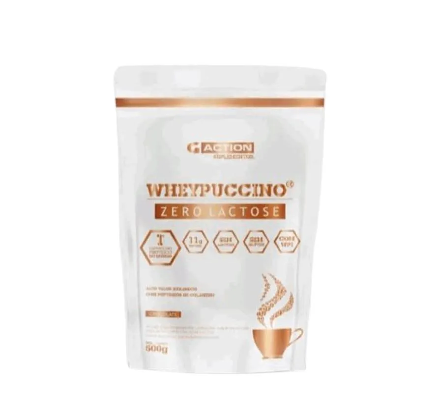 WHEYPUCCINO - SACHE (500G) - SABOR: CHOCOLATE (ZERO LACTOSE)