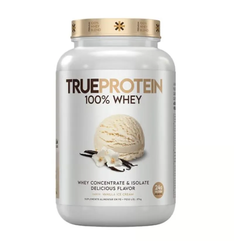 TRUE PROTEIN (874G) - CONCENTRADO E ISOLADO - SABOR: VANILLA ICE CREAM