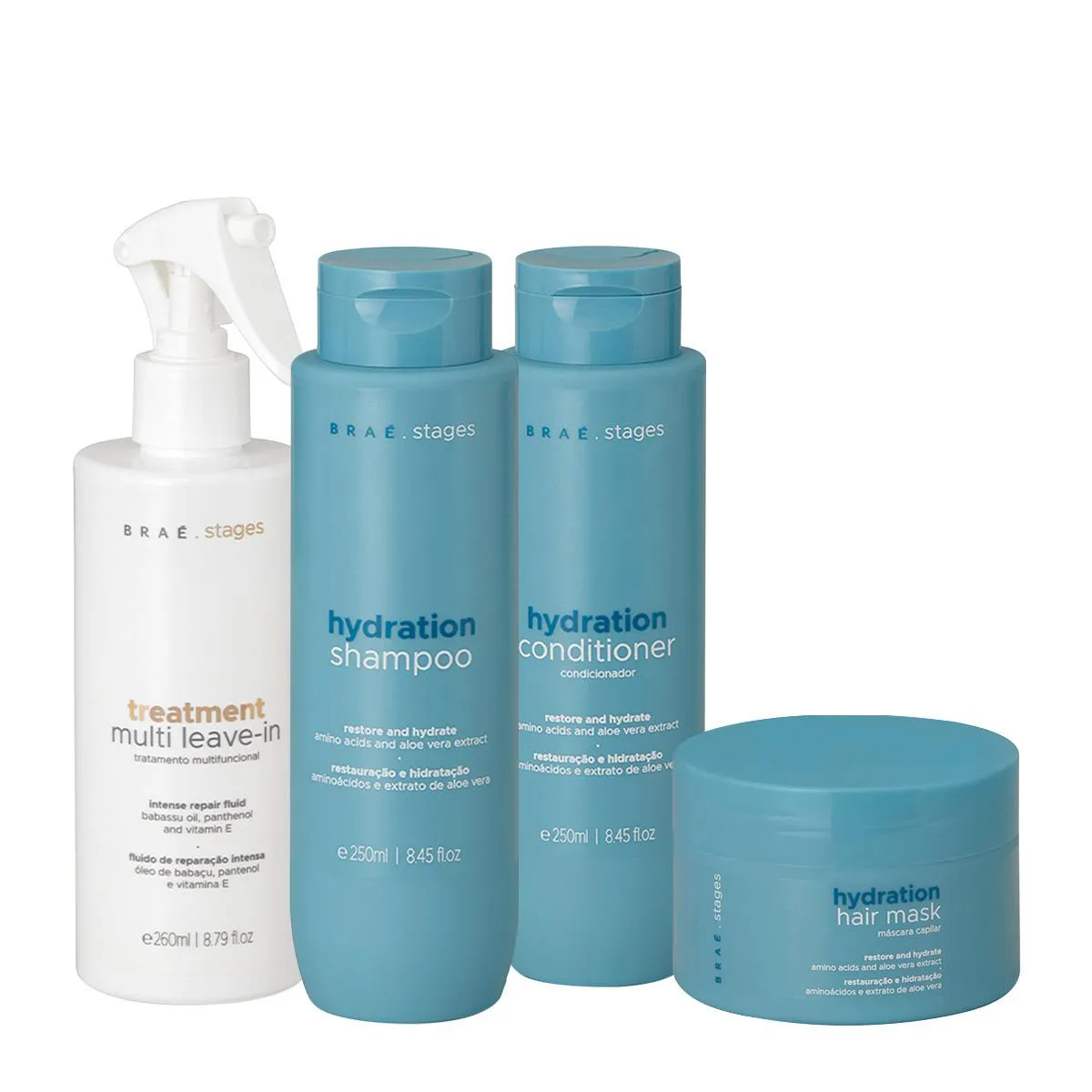 KIT BRAé STAGES HYDRATION HOME CARE MULTI LEAVE-IN (4 PRODUTOS)