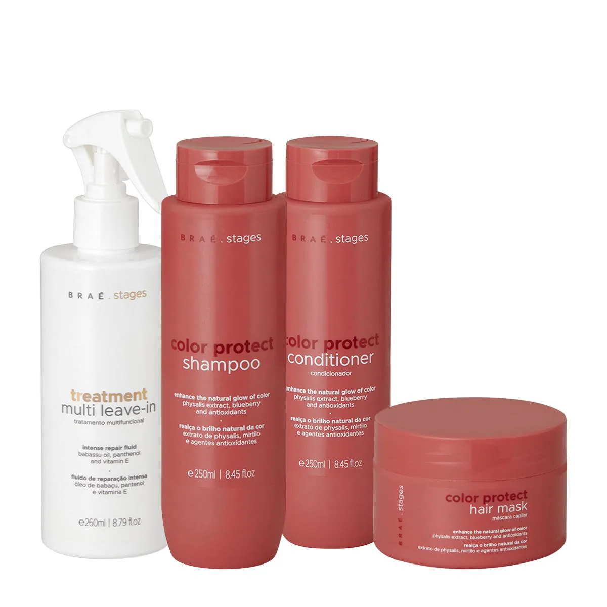 KIT BRAé STAGES COLOR PROTECT HOME CARE MULTI LEAVE-IN (4 PRODUTOS)