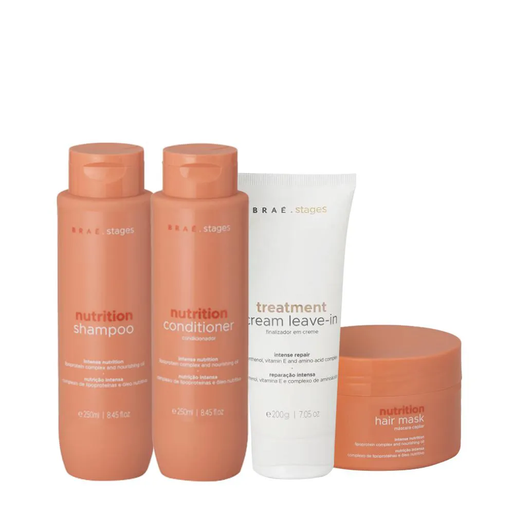 KIT BRAé STAGES NUTRITION HOME CARE LEAVE-IN (4 PRODUTOS)