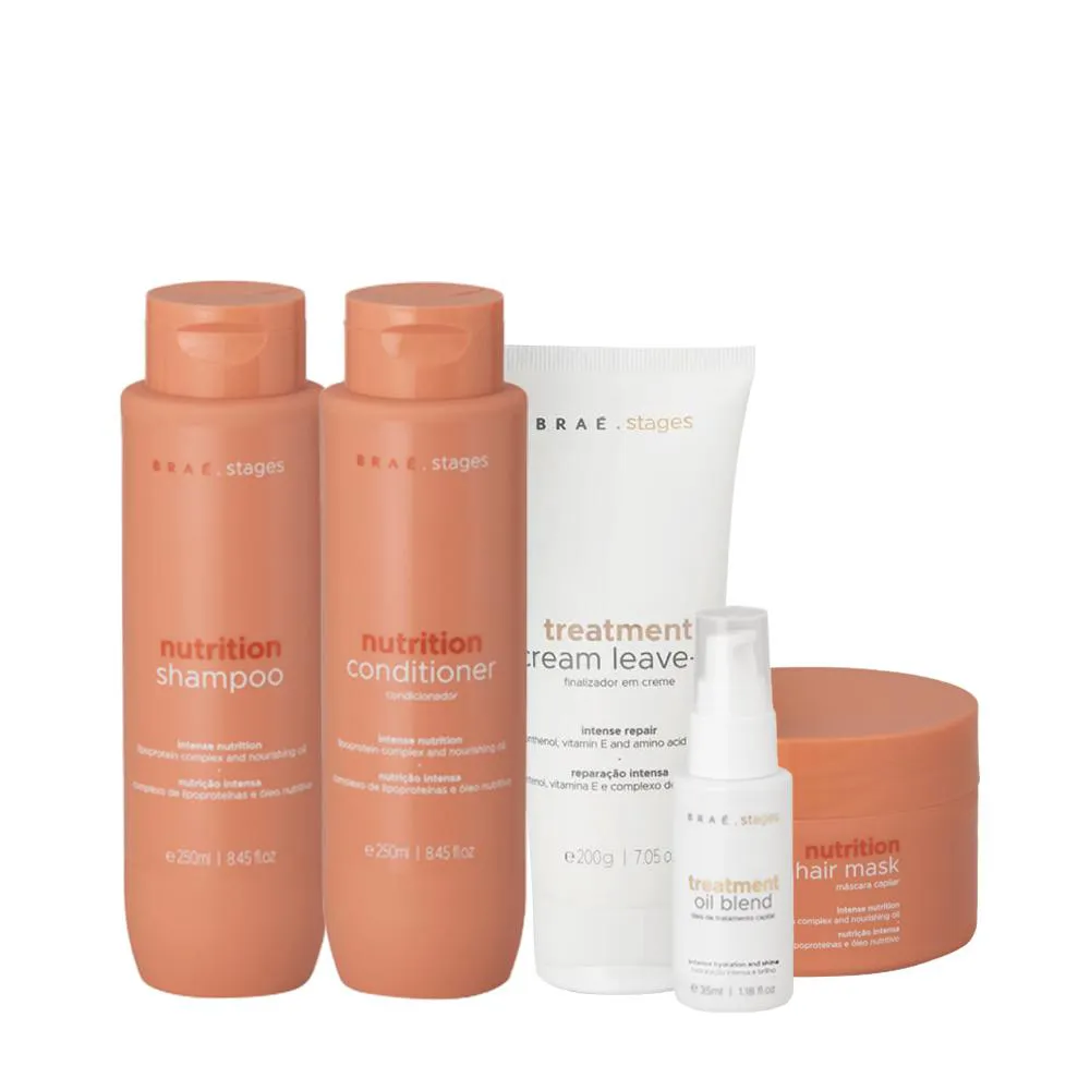 KIT BRAé STAGES NUTRITION BLEND HAIR CARE TOTAL (5 PRODUTOS)