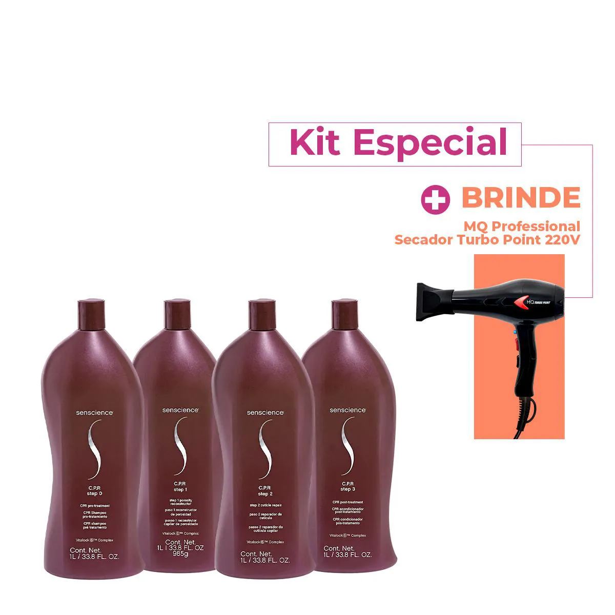 KIT SENSCIENCE CPR SYSTEM COMPLETO COM SECADOR MQ TURBO POINT (5 PRODUTOS)