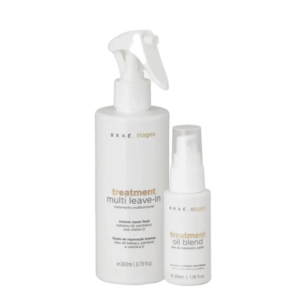 KIT BRAé STAGES TREATMENT BLEND OIL MULTI LEAVE-IN (2 PRODUTOS)