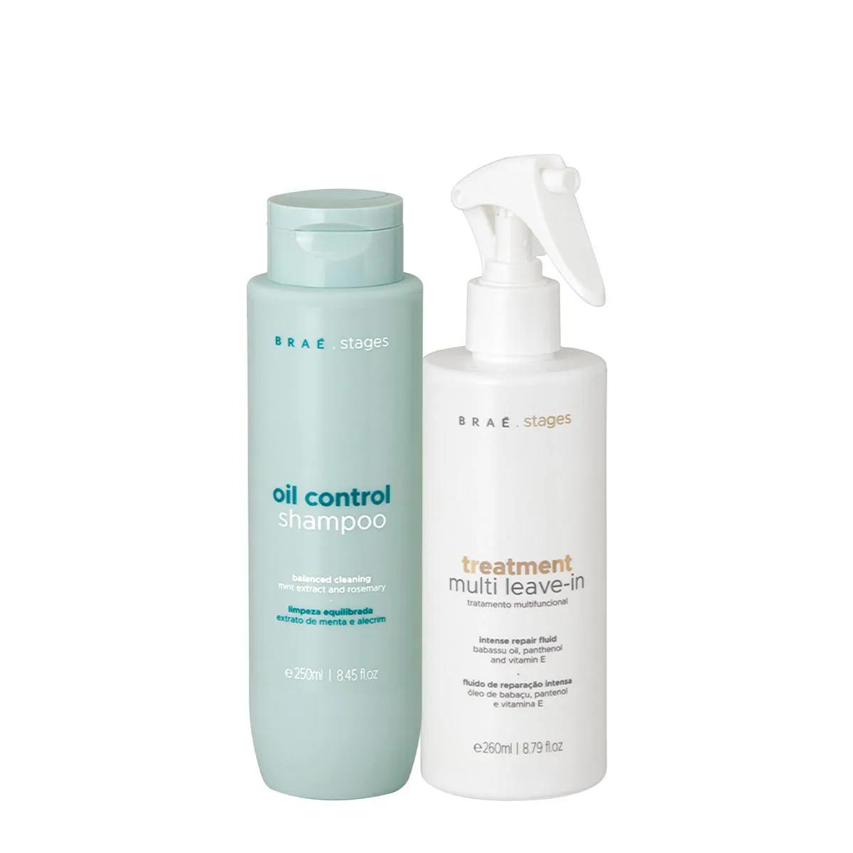 KIT BRAé STAGES OIL CONTROL SHAMPOO MULTI LEAVE-IN (2 PRODUTOS)