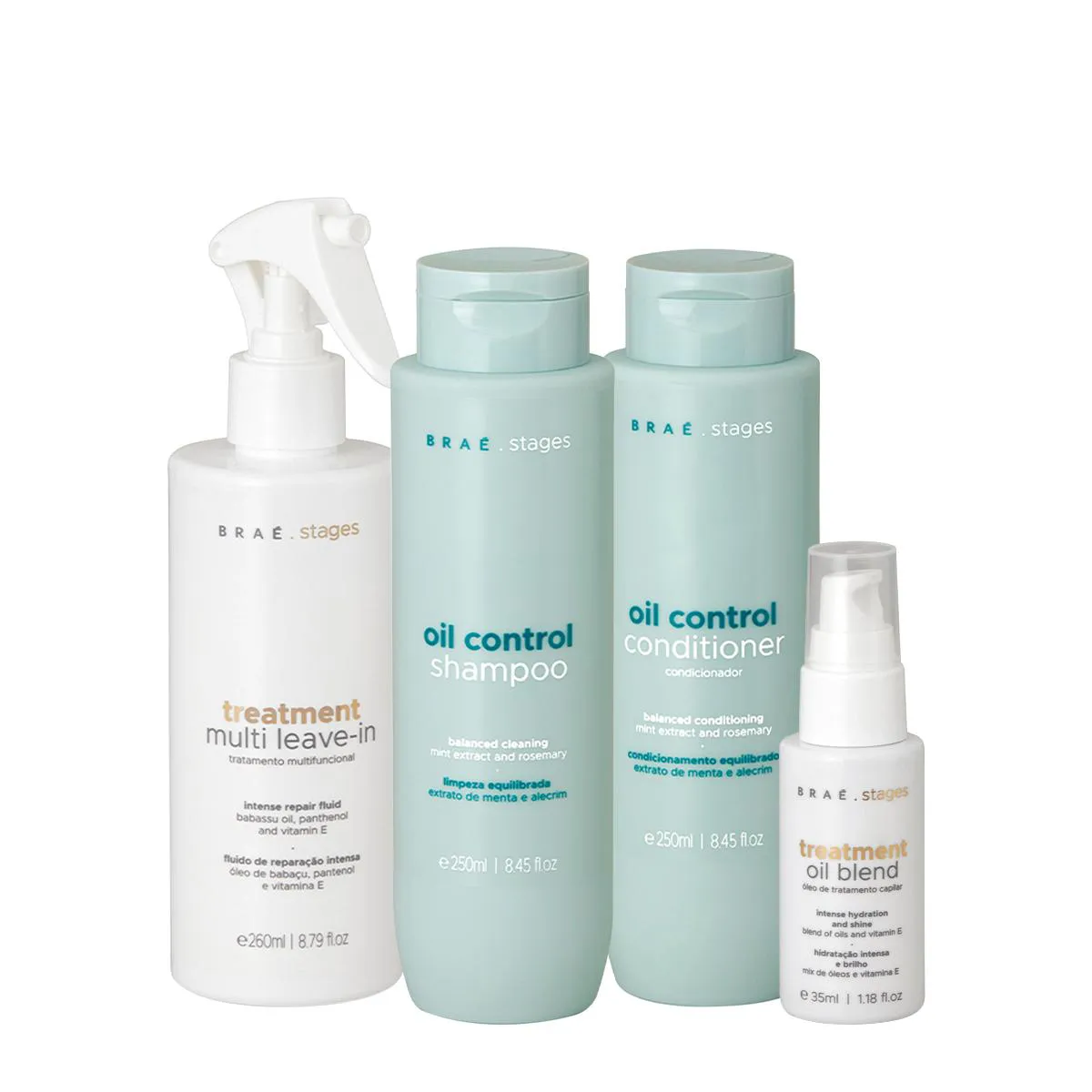 KIT BRAé STAGES OIL CONTROL DUO MULTI LEAVE-IN OIL (4 PRODUTOS)