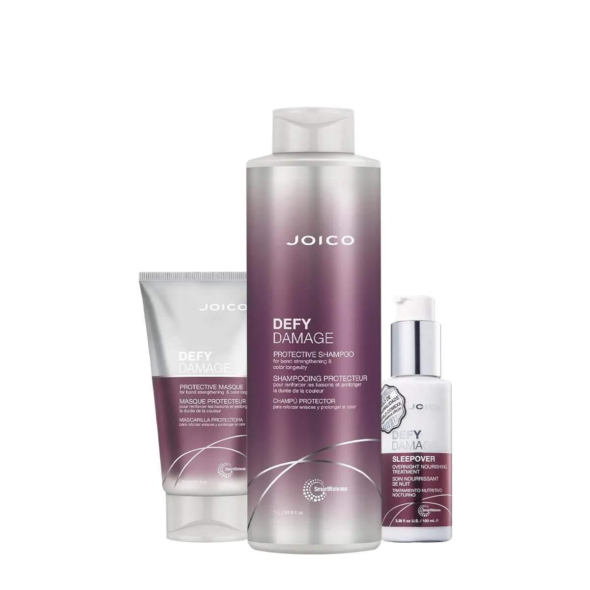 KIT JOICO DEFY DAMAGE PROTECTIVE SHAMPOO MáSCARA LEAVE-IN 100 (3 PRODUTOS)