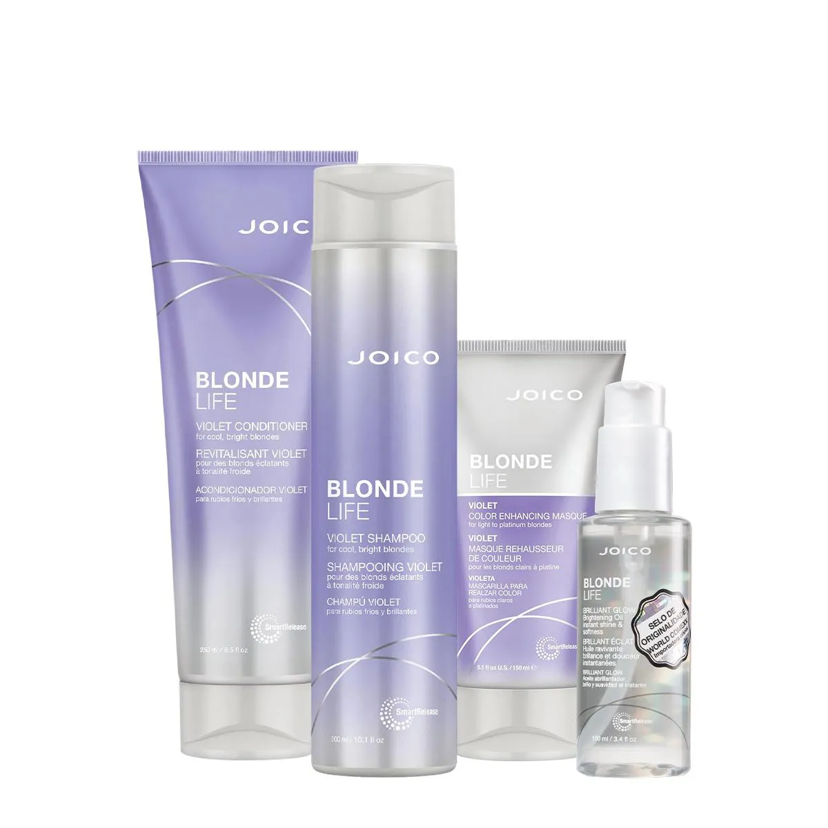 KIT JOICO BLONDE LIFE VIOLET SMART RELEASE HOME CARE OIL (4 PRODUTOS)