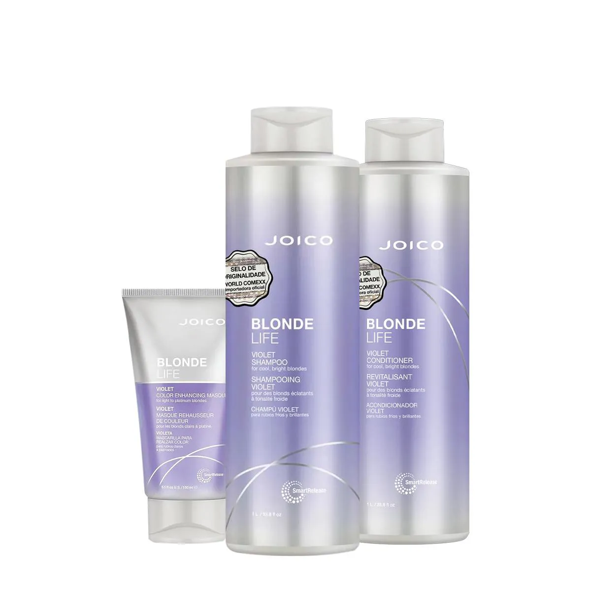KIT JOICO BLONDE LIFE VIOLET SMART RELEASE HOME CARE G (3 PRODUTOS)