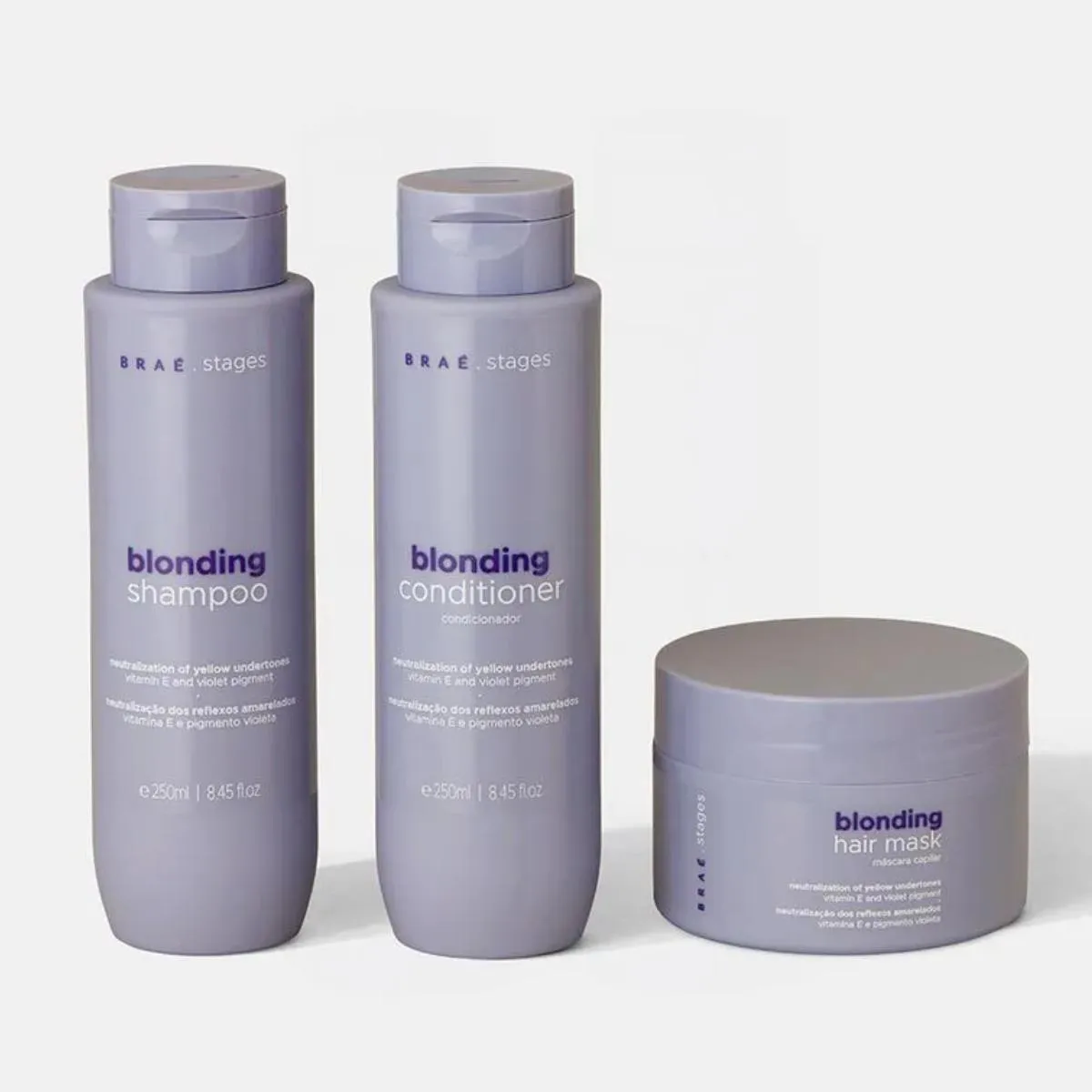 KIT BRAé STAGES BLONDING - SHAMPOO 250ML + CONDICIONADOR 250ML + MáSCARA 200G