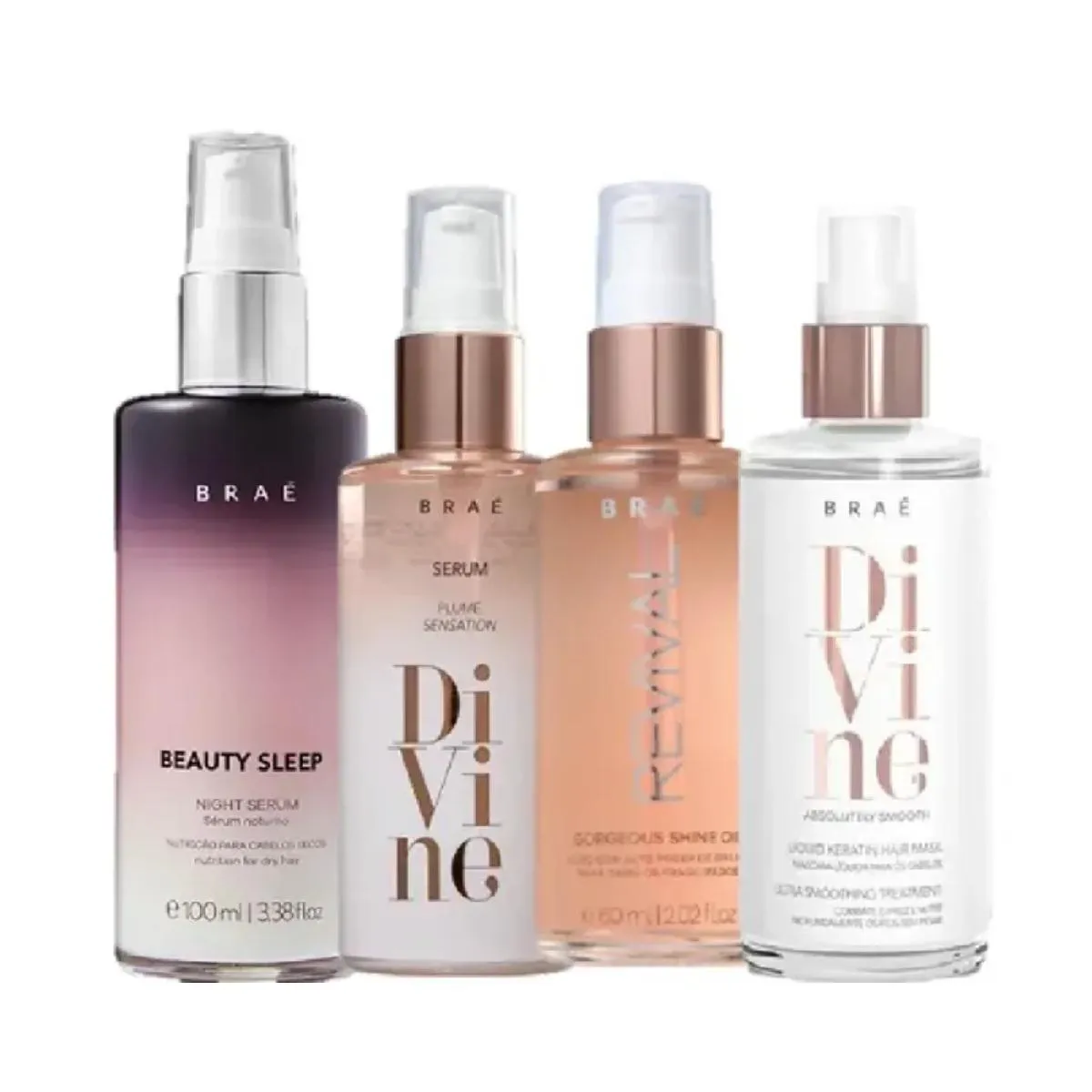KIT BRAé DIVINE + PLUME SENSATION + GORGEOUS SHINE + BEAUTY SLEEP (4 PRODUTOS)
