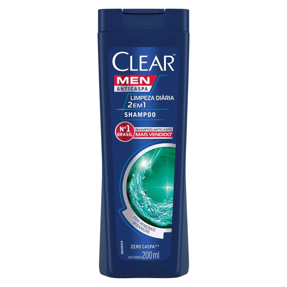 Shampoo Clear Anticaspa Limpeza Diária 2 em 1 200ml