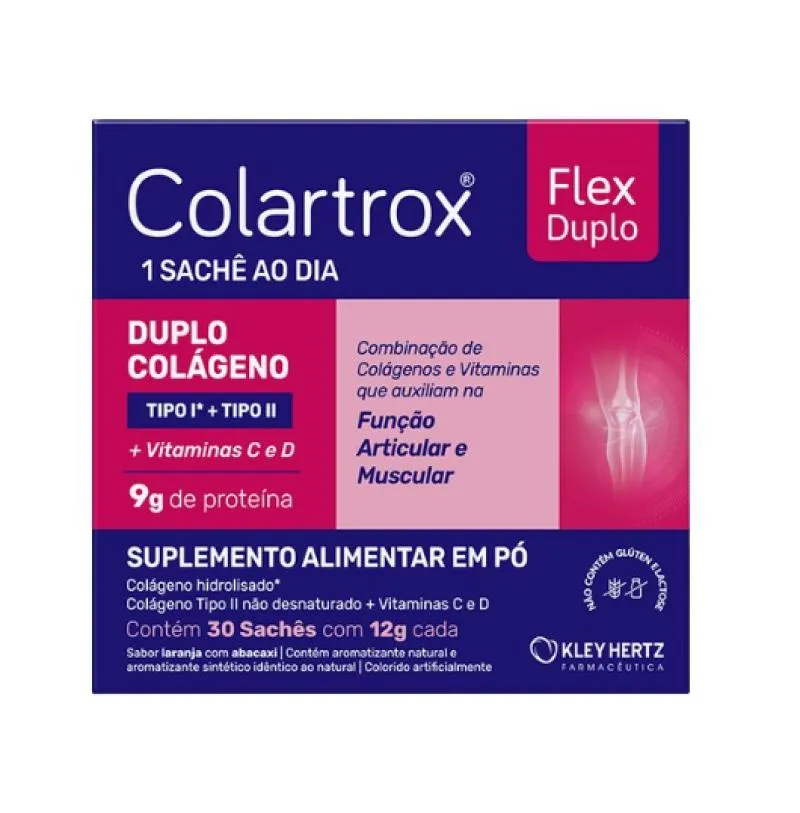SUPLEMENTO COLARTROX FLEX DUPLO 30 SACHêS - KLEY HERTZ