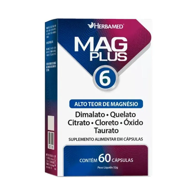 MAG PLUS 6 ALTO TEOR DE MAGNéSIO 60 CáPUSLAS - HERBAMED