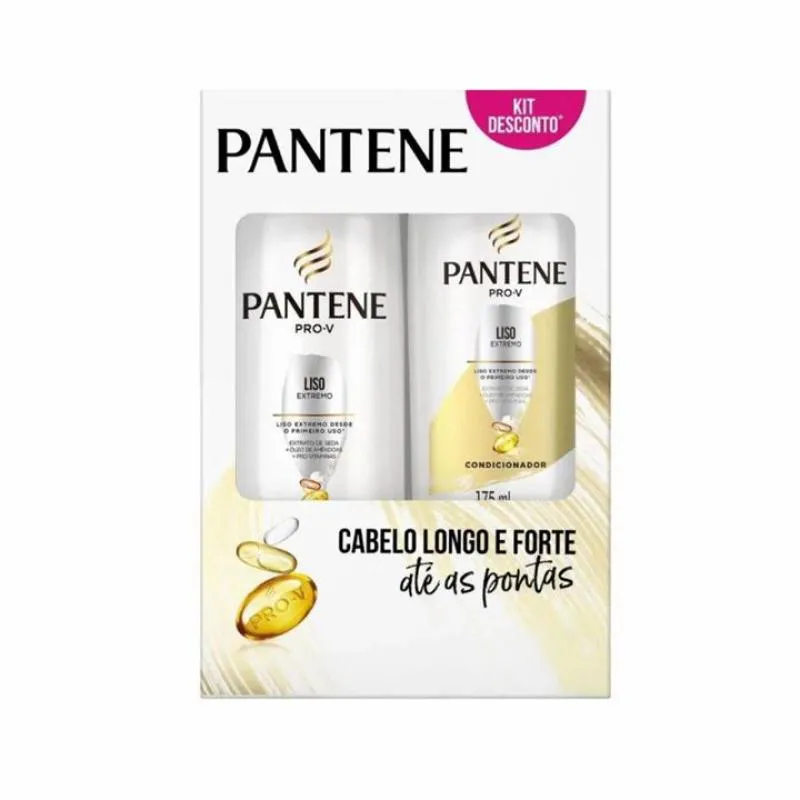 KIT SHAMPOO + CONDICIONADOR LISO EXTREMO PANTENE SIMPLES 2X175ML