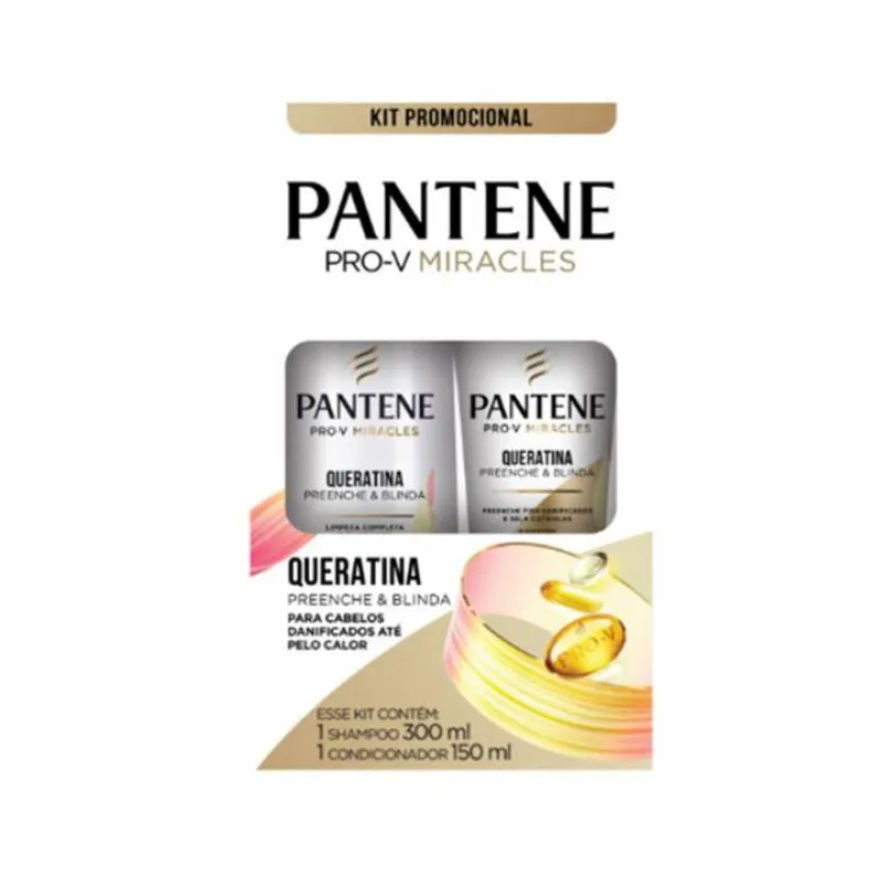 KIT PANTENE SHAMPOO 300ML + CONDICIONADOR 150ML QUERATINA